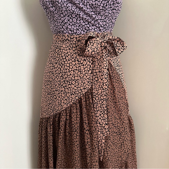 Anthropologie Hutch Elma Contrast Wrap Midi Dress sz Small - Picture 9 of 16